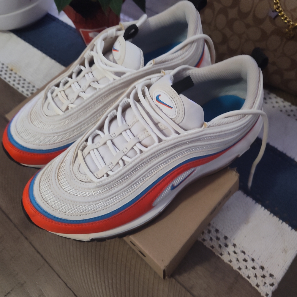 Nike White, Blue, and Red Sneakers